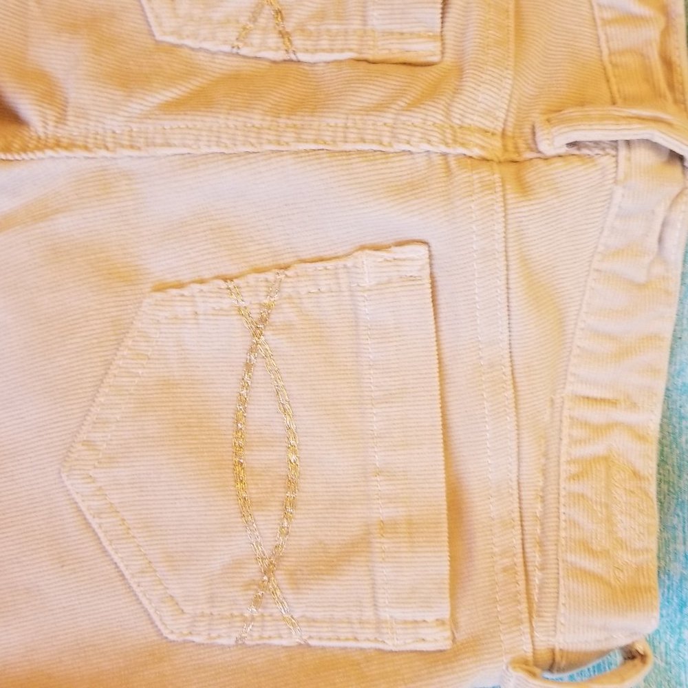 Abercrombie Cream Corduroy Jeans Stretch 12S Bell - Picture 11 of 14